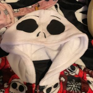 Nightmare before Christmas plaid pajama onesie with hood ! Very rare !
